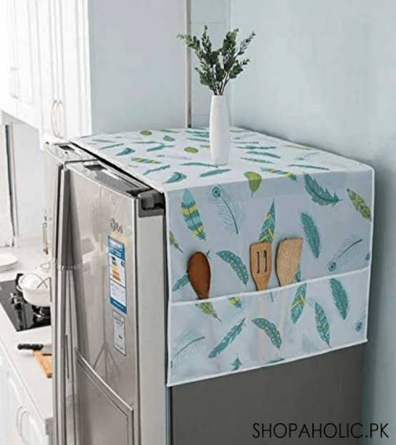 1PCS Refrigerator Dust-Proof Cover Waterproof Cover with Storage Pockets Bags Fridge Dust Cover Oven Cover Multi-Purpose Top Covers
