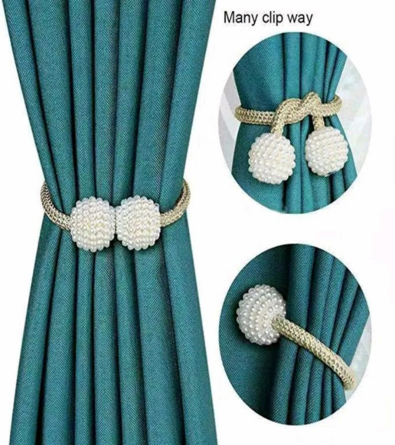 2 PCS Magnetic Pearl Curtain Buckle Magnetic Curtain Tiebacks Convenient Drape Tie European Style