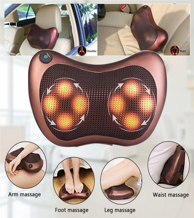 Electric Neck Massager Machine with Heating Function | Back Massage_Vibration Roller for Car or Home Use