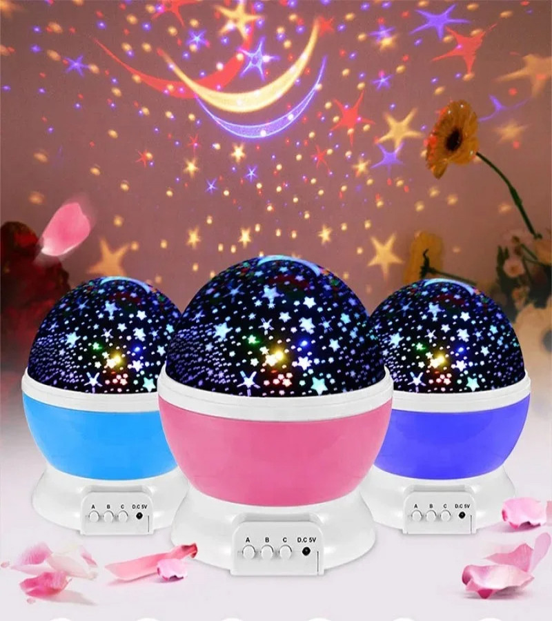 Mini Night Light Star Lamp Starry Sky Projector Baby Light 360° Rotation LED Star Light Lamp Table Night Lamp with 8 Color Lights Projection Perfect