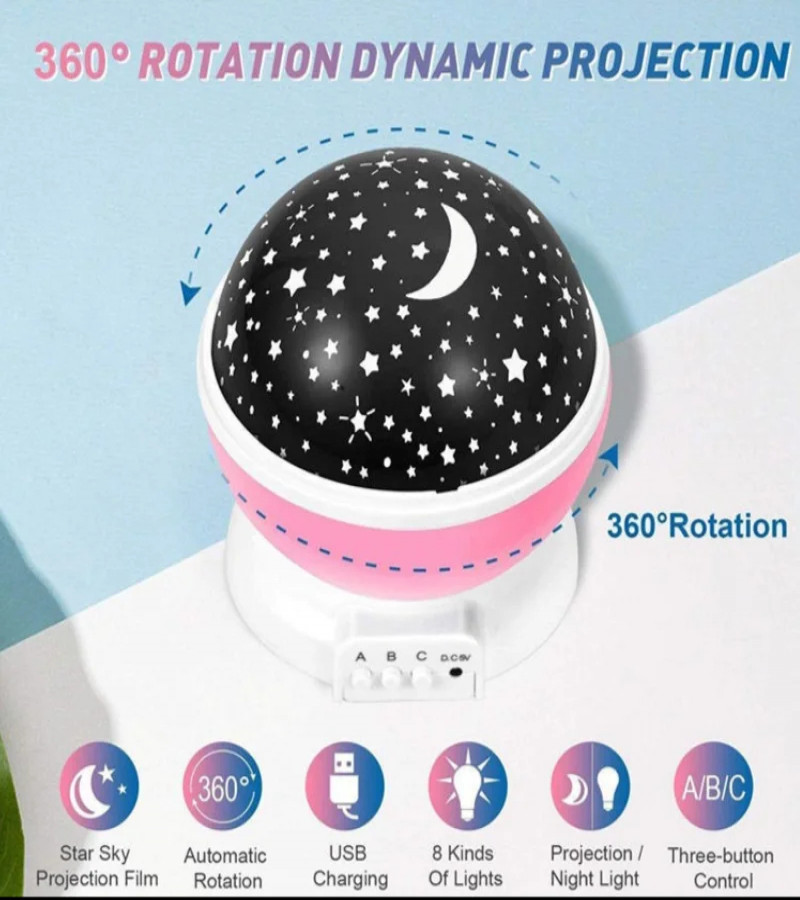 Mini Night Light Star Lamp Starry Sky Projector Baby Light 360° Rotation LED Star Light Lamp Table Night Lamp with 8 Color Lights Projection Perfect