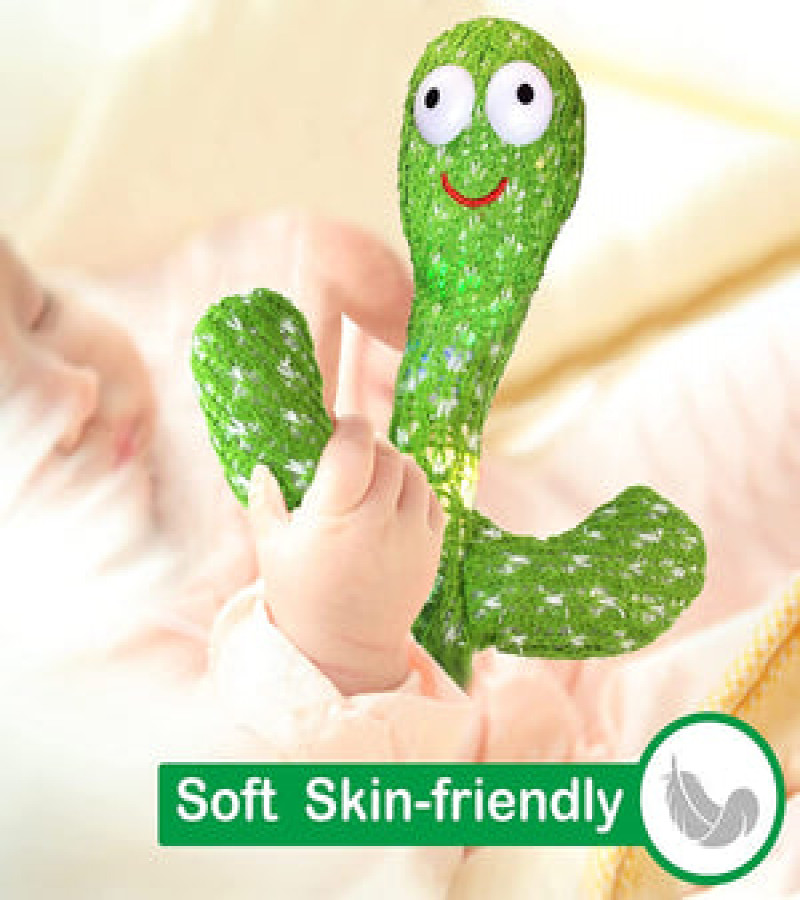 Rechargeable Dancing and Singing Cactus Toy with Recording Lighting Repeats What You Say Fun Toy Gifts for Boys and Girls