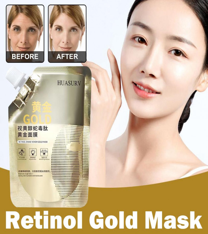 Retinol Gold Mask Deep Moisturizing Brightening Anti-aging Lifting Oil Tear-off Wrinkle Shrink Mud Mask Firming Control Facial 100ML